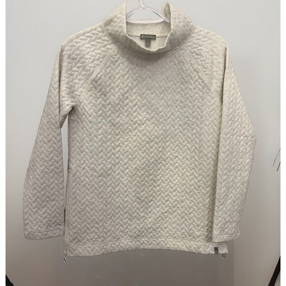 T by Talbots Mock Turtleneck Sweater with Side Zippers Ivory Size XS - Picture 3 of 9